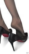 1girl absurdres artist_name black_shoes brown_pantyhose christian_louboutin_(brand) close-up dated feet foot_focus footwear_focus heel_pop high_heels highres mousedic07 original pantyhose shadow shoes simple_background soles solo stiletto_heels white_background rating:s score:70 post #9379877