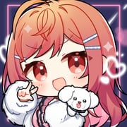 1girl :d ahoge blush chibi chibi_only commentary_request dog hair_ornament hairclip hand_up heart hololive hololive_dev_is ichijou_ririka ichijou_ririka_(1st_costume) kashiwase_karune long_hair long_sleeves looking_at_viewer open_mouth parallel_hairclips pink_shirt purple_background red_eyes red_hair shirt smile solo uni_(ichijou_ririka) upper_body virtual_youtuber w rating:g score:6 post #10148645