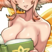 1girl bare_shoulders blonde_hair boobs_in_book_(meme) book breast_focus breasts cleavage collarbone commission drill_hair eyes_out_of_frame fairy fairy_wings fire_emblem fire_emblem_heroes grin head_out_of_frame holding holding_book ko-fi_commission medium_breasts meme nude open_book peony_(fire_emblem) rotomdocs simple_background smile solo twintails upper_body white_background wings rating:q score:21 post #10129399