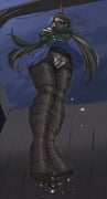 1girl absurdres ameng_(katena1990) bdsm black_hair black_jacket black_pantyhose blue_skirt blush bondage bound breasts cloth_gag crotch_rope date_a_live execution gag gagged gallows hanged highres immobilization improvised_gag jacket large_breasts long_hair low_twintails no_shoes outdoors panties panties_under_pantyhose pantyhose peeing pleated_skirt restrained school_uniform shibari skindentation skirt solo tokisaki_kurumi twintails underwear upskirt white_panties rating:e score:8 post #10162933