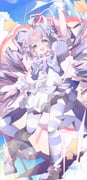 1girl :d absurdres ahoge arm_up blue_archive blue_hair blurry clenched_hand cloud depth_of_field drill_hair fighting_stance full_body gloves hair_ornament halo highres incredibly_absurdres long_hair looking_at_viewer magical_girl official_alternate_costume open_mouth pantyhose pink_hair pink_halo puffy_short_sleeves puffy_sleeves purple_eyes purple_pantyhose purple_shoes reisa_(blue_archive) reisa_(magical)_(blue_archive) shoes short_sleeves sky smile solo star_(symbol) star_hair_ornament star_halo striped_clothes striped_pantyhose twin_drills twintails v-shaped_eyebrows vanishedstar very_long_hair white_gloves wing_hair_ornament rating:s score:11 post #10153923