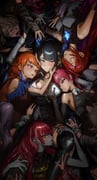 6+girls absurdres animal_ears arm_up asymmetrical_horns ayunda_risu ayunda_risu_(1st_costume) between_legs black_gloves black_hair blonde_hair blue_fire blue_hair blush breasts cecilia_immergreen closed_eyes closed_mouth colored_inner_hair colored_skin commentary demon_horns dog_ears dog_girl elbow_gloves elizabeth_rose_bloodflame elizabeth_rose_bloodflame_(1st_costume) english_commentary fang fire fire_on_chest gigi_murin gloves grabbing_another's_breast grey_gloves grey_skin groping hair_ornament hand_on_another's_face harem highres holding_another's_legs hololive hololive_english hololive_indonesia horns houshou_marine houshou_marine_(1st_costume) irys_(hololive) irys_(irys_2.0)_(hololive) jewelry kureiji_ollie kureiji_ollie_(indonesian_dress) large_breasts light_smile long_hair looking_at_viewer lying mococo_abyssgard moona_hoshinova moona_hoshinova_(1st_costume) multicolored_hair multiple_girls multiple_rings nerissa_ravencroft nerissa_ravencroft_(1st_costume) ninomae_ina'nis orange_hair ouro_kronii pavolia_reine pavolia_reine_(1st_costume) pink_hair raora_panthera red_eyes red_hair ribbed_shirt ring shiori_novella shiori_novella_(1st_costume) shirt skin_fang takanashi_kiara takanashi_kiara_(party_dress) tassel tassel_hair_ornament tongue tongue_out uneven_horns upside-down virtual_youtuber white_shirt yokasparetime yuri zombie rating:q score:61 post #10070921