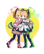 ... 2girls :d >_< afterimage animal_ear_headphones animal_ear_hood animal_ears artist_name black_boots black_jacket black_tail black_thighhighs blonde_hair blue_archive blunt_bangs blush boots bow cat_ear_headphones cat_ears cat_tail cheek-to-cheek cherilynorz closed_mouth collared_shirt commentary_request doodle_sensei_(blue_archive) dotted_line drop_shadow fake_animal_ears fake_tail fang frilled_jacket frills from_behind full_body green_bow green_eyes green_halo green_jacket hair_bow halo hand_on_another's_back handheld_game_console headphones heads_together highres holding holding_handheld_game_console hood hood_down hooded_jacket hug jacket long_sleeves looking_at_viewer looking_back low-tied_sidelocks midori_(blue_archive) momoi_(blue_archive) motion_blur motion_lines multicolored_jacket multiple_girls off_shoulder open_mouth outline parted_bangs pink_boots pink_halo pink_jacket red_bow school_uniform sensei_(blue_archive) shirt short_hair shout_lines siblings sidelocks sisters skin_fang smile spoken_ellipsis standing suspenders tail tail_bow tail_ornament tail_wagging thighhighs turning_head twins two-tone_background white_background white_jacket white_outline white_shirt xd yellow_background rating:g score:10 post #10168106