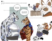 abs aged_down aged_up animal_ears bare_pectorals bilingual_text chinese_clothes commentary_request english_text furry furry_female furry_male highres karmaho korean_commentary korean_text kung_fu_panda large_pectorals leopard_boy leopard_ears master_shifu mixed-language_text muscular muscular_female muscular_male orange_fur pants pectorals red_panda_boy red_panda_ears sleeveless snow_leopard snow_leopard_boy snow_leopard_ears snow_leopard_tail speech_bubble spotted_fur striped_fur tai_lung tail tiger_ears tiger_girl tiger_tail tigress_(kung_fu_panda) rating:g score:6 post #10108413