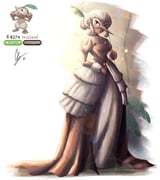 1girl brown_dress brown_eyes dark-skinned_female dark_skin dress endifi full_body hair_ornament highres leaf_hair_ornament long_sleeves mask nuzleaf personification pokemon puffy_long_sleeves puffy_sleeves reference_inset solo standing white_background white_hair rating:g score:0 post #10177011