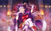 1girl ^_^ animal_ears argyle_clothes argyle_pantyhose armor artist_request belt belt_bag black_belt blue_bow blunt_bangs boots bow breasts brown_belt buttons candlestand cape carrot chain chest_belt closed_eyes collared_cape crate crossed_legs crown curtains dress ear_bow earmuffs evil_smile eyelashes feet_out_of_frame fire footwear_bow fur-trimmed_cape fur_trim game_cg gloves gold_buttons gold_ship_(that_time_i_became_the_strongest)_(umamusume) gold_ship_(umamusume) grey_hair hand_on_own_cheek hand_on_own_face high_collar horse_ears horse_girl indoors knees large_breasts laughing long_hair official_art on_throne open_mouth pantyhose pauldrons pillar purple_cape purple_crown red_bow red_dress short_dress shoulder_armor sitting sitting_on_throne smile smoke solo teeth thigh_strap umamusume upper_teeth_only v-shaped_eyebrows variant_set very_long_hair white_boots white_gloves white_pantyhose rating:g score:7 post #10169980