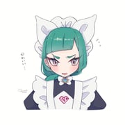 1girl apron black_dress bow bowtie brown_eyes commentary_request cropped_torso dress eyelashes flying_sweatdrops green_hair headdress highres lebanne_(pokemon) long_hair maid open_mouth pokemon pokemon_legends:_z-a signature solo tama_3355 translation_request upper_body white_apron white_bow white_bowtie rating:g score:4 post #10173759