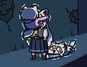 3girls animal_ear_fluff animal_ears blonde_hair blue_hair chibi dog_ears dog_girl dog_tail face_hug fox_ears fox_girl fuwawa_abyssgard highres hololive hololive_english keenbiscuit long_hair mococo_abyssgard multicolored_hair multiple_girls shirakami_fubuki siblings sisters skirt streaked_hair tail trembling twins virtual_youtuber rating:g score:12 post #10170073
