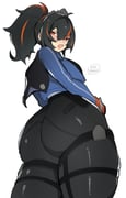 1girl absurdres ass ass_focus black_hair blue_jacket breasts hair_between_eyes hairband high-waist_pants highres huge_ass jacket long_hair looking_at_viewer medium_breasts metal_hairband multicolored_hair oniyanna pants pear-shaped_figure police police_uniform policewoman ponytail red_hair solo streaked_hair thick_thighs thighs tight_clothes tight_pants wide_hips zenless_zone_zero zhu_yuan rating:s score:7 post #10176733