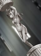 1girl arms_up blurry blurry_background breasts completely_nude crack highres kantai_collection long_hair navel nipples nude petrification pillar small_breasts solo statue watari_laboratory zuihou_(kancolle) rating:q score:6 post #10174777