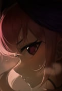 1girl absurdres backlighting blue_archive blush breath commentary_request content_rating eye_reflection film_grain head_wings highres koharu_(blue_archive) long_hair moving_gun parted_lips pink_hair portrait profile reflection solo sweat wings rating:s score:6 post #10175258
