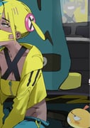 1girl animated aqua_hair black_mask blonde_hair blue_eyes breasts canari_(pokemon) criss-cross_halter dark-skinned_female dark_skin halterneck highres implied_fellatio jacket lonklink looking_at_viewer mask mask_lift medium_breasts mouth_mask multicolored_hair naughty_face paid_reward_available pokemon pokemon_(creature) pokemon_legends:_z-a pulling_own_clothes scraggy short_twintails smile split-color_hair sports_bra tongue tongue_out twintails two-tone_hair two-tone_mask video yellow_jacket yellow_mask yellow_sports_bra zipper rating:e score:91 post #10163326