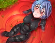 1girl absurdres ayanami_rei black_bodysuit blood blue_hair blush bodysuit breasts commentary dilan_griz double-parted_bangs dutch_angle english_commentary evangelion:_3.0+1.0_thrice_upon_a_time hair_between_eyes highres looking_at_viewer medium_breasts neon_genesis_evangelion parted_lips partially_submerged rebuild_of_evangelion red_background red_eyes short_hair sitting skin_tight solo rating:s score:12 post #10100645
