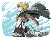 1boy armin_arlert artist_name blonde_hair blue_eyes bob_cut border brown_jacket clenched_hand cloak cloud cloudy_sky cowboy_shot cropped_jacket findoworld green_cloak highres jacket light_smile male_focus military_jacket pants shingeki_no_kyojin shirt short_hair sky solo survey_corps_(emblem) three-dimensional_maneuver_gear underwear white_border white_pants white_shirt rating:g score:0 post #10170744