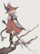 1girl armor artist_name blue_eyes bow branch burmecian character_name clawed_feet coat final_fantasy final_fantasy_ix freya_crescent full_body furry furry_female grey_background grey_hair hair_between_eyes helmet highres holding holding_polearm holding_weapon looking_at_viewer mouse_girl mouse_tail nakatani_nio polearm rain red_coat red_helmet shoulder_armor sketch solo standing standing_on_branch tabard tail tail_bow tail_ornament trident weapon wet white_hair winged_helmet rating:g score:3 post #10161463