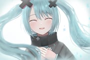1girl aqua_hair aqua_nails batsu_miku blush commentary_request grey_jacket hair_between_eyes hair_ornament hands_on_own_chest hatsune_miku jacket kowareta_sekai_to_utaenai_miku long_hair long_sleeves nekoeve open_mouth project_sekai smile solo turtleneck turtleneck_jacket very_long_hair vocaloid watermark x_hair_ornament rating:g score:6 post #10113293