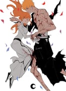 1boy 1girl bandaged_torso black_shoes bleach blood blood_on_arm blood_on_chest blood_on_clothes blood_on_leg breasts closed_eyes couple dress english_text feet_out_of_frame floating full_body hair_behind_ear hair_ornament hetero highres injury inoue_orihime japanese_clothes kurosaki_ichigo long_dress long_hair medium_breasts mozukurinn orange_hair parted_bangs shoes short_hair snowflake_hair_ornament tears topless_male torn_clothes torn_sleeves white_background white_dress rating:s score:1 post #10169922