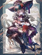 1girl :| aqua_border aqua_bow black_pantyhose black_ribbon black_shoes blue_bow blue_ribbon blue_sash border bow bowtie branch brooch bubble_skirt center-flap_bangs closed_mouth commentary_request cup drill_hair earrings english_text expressionless flower flower_ornament food footwear_bow frilled_shirt_collar frilled_sleeves frills fruit fruit_brooch fruit_hat_ornament full_body gem glint grey_hair hair_ribbon hat hat_bow hat_flower hat_ribbon high-waist_skirt high_heels highres holding holding_cup holding_saucer invisible_chair jewelry komorihikki lace-trimmed_headwear lace_trim layered_sleeves leaf_print legs_together lolita_fashion long_hair long_sleeves looking_at_viewer low_twintails medium_skirt mismatched_earrings neck_ribbon original outside_border pantyhose plant pomegranate puffy_long_sleeves puffy_sleeves pumps purple_bow purple_bowtie purple_eyes purple_flower purple_gemstone purple_hat purple_ribbon purple_skirt purple_sleeves red_flower red_rose ribbon rose sash saucer shirt shoes shrug_(clothing) sitting skirt sleeves_past_wrists solo tea teabag teacup twin_drills twintails very_long_hair vines violet_(flower) waist_bow white_background white_shirt witch witch_hat rating:g score:7 post #9834270