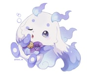 1other absurdres bell chibikemo commentary_request fire full_body green_eyes highres iwasi_29 lunlun_(nijisanji) neck_bell neck_ribbon nijisanji one_eye_closed open_mouth other_focus purple_fire purple_ribbon ribbon simple_background sleepy solo squeans twitter_username virtual_youtuber white_background yawning rating:g score:1 post #10167302