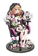 1girl :3 :d >_< bare_shoulders barefoot black_hat black_shorts blonde_hair blush blush_stickers cat_hair_ornament chair commentary_request controller dot_nose drooling game_controller gaming_chair green_eyes hair_ornament hairclip hat hat_ornament headphones headphones_around_neck highres holding holding_controller holding_game_controller indie_virtual_youtuber jacket jacket_partially_removed kirari_momonga kubota_masaki long_sleeves looking_ahead midriff mini_hat mini_top_hat multicolored_jacket navel o_o on_chair open_mouth parallel_hairclips robot shorts simple_background sitting sleeping smile solid_circle_eyes suspender_shorts suspenders swivel_chair top_hat virtual_youtuber white_background rating:g score:1 post #10175831