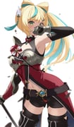 1girl absurdres aqua_hair arm_up armor armpits axe battle_axe belt belt_buckle black_dress black_gloves black_shorts blonde_hair blush bow bow-shaped_hair bowtie breasts buckle cleavage cleavage_cutout clothing_cutout covering_face cowboy_shot debris dress elbow_gloves gauntlets gloves green_eyes hair_ornament hairclip highres holding holding_axe long_hair medium_breasts midriff multicolored_hair navel nijisanji pauldrons red_dress red_ribbon ribbon ribbon_hair shorts shoulder_armor side_ponytail single_gauntlet single_pauldron single_vambrace sleeveless sleeveless_dress solo streaked_hair tachitsute_toto tachitsute_toto_(1st_costume) takechi49 tassel thighhighs vambraces virtual_youtuber weapon white_background wing_hair_ornament rating:s score:0 post #10175356