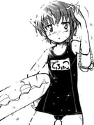 1girl blush commentary_request eichi1219 goggles greyscale hand_in_own_hair holding holding_swim_ring innertube jitome looking_at_viewer monochrome parted_lips robot_ears school_swimsuit short_hair solo swim_goggles swim_ring swimsuit unworn_goggles utane_uta utau water_drop rating:s score:1 post #10173147