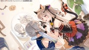 2girls :d animal_ears applying_another's_makeup applying_makeup arisuke_(natuyan) arm_strap assault_lily bare_shoulders bat_hair_ornament bell black_dress black_ribbon blue_hat blue_shirt bottle bow breasts brown_pantyhose cat_ears cat_tail closed_mouth commentary_request copyright_notice cross-laced_clothes cross-laced_dress detached_sleeves dress dress_bow dutch_angle earrings elbow_gloves eye_contact facial_mark fake_animal_ears fake_tail feather_hair_ornament feathers frilled_dress frills from_side fur-trimmed_dress fur-trimmed_gloves fur_trim gloves grey_gloves grey_hair hair_ornament hair_ribbon halloween halloween_costume hand_on_another's_cheek hand_on_another's_face hand_on_another's_hand hand_up hands_up hat hata_matsuri highres holding holding_pencil indoors jack-o'-lantern jewelry jingle_bell leaning_forward long_hair looking_at_another medium_breasts medium_hair mirror multicolored_dress multiple_girls neck_bell official_alternate_costume official_alternate_hairstyle official_art open_mouth orange_bow orange_dress orange_eyes pantyhose pencil perfume_bottle plant potted_plant profile puffy_detached_sleeves puffy_short_sleeves puffy_sleeves purple_dress purple_eyes purple_ribbon reflection ribbon shirt short_sleeves sitting sleeveless sleeveless_dress sleeveless_shirt smile standing striped_bow striped_clothes striped_pantyhose table tada_shiera tail tail_bow tail_ornament two_side_up unworn_hat unworn_headwear vanity_table vertical-striped_clothes vertical-striped_hat vertical-striped_pantyhose white_gloves witch_hat wooden_floor rating:g score:1 post #10167248