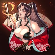 1girl alternate_costume armor bare_shoulders bikini_armor black_armor blush breasts brown_eyes brown_hair cleavage collarbone eyeshadow fatal_fury fire floral_print floral_print_kimono folding_fan grin hair_ornament hand_fan high_ponytail holding holding_fan huge_breasts japanese_clothes kimono large_breasts lipstick long_hair looking_at_viewer loose_clothes makeup meziosaur motoyui open_mouth parted_bangs ponytail print_kimono red_eyeshadow red_kimono red_lips red_nails revealing_clothes sash seductive_smile shiranui_mai smile solo teeth the_king_of_fighters tongue tongue_out upper_body rating:s score:15 post #10145902