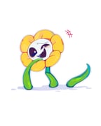 +++ :d black_mouth black_sclera colored_sclera commentary_request fangs flower flower_focus flowey_(undertale) frion622 halftone halftone_background highres looking_at_viewer no_humans open_mouth shadow simple_background skin_fangs smile solo undertale uneven_eyes utdr_(toby_fox) white_background white_eyes yellow_flower rating:g score:3 post #10165677