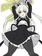 1girl arms_up assault_lily black_pantyhose black_ribbon black_skirt breasts brown_eyes buttons cropped_jacket egawa_kusumi feet_out_of_frame flower frilled_skirt frills from_below grey_hair hair_between_eyes hair_flower hair_ornament high-waist_skirt highres holding holding_weapon juliet_sleeves kimassi legs_apart light_blush long_hair long_sleeves looking_at_viewer looking_down medium_breasts neck_ribbon open_mouth pantyhose puffy_sleeves ribbon school_uniform shirt sidelocks simple_background skirt solo standing teeth two_side_up upper_teeth_only v-shaped_eyebrows very_long_hair weapon white_background white_shirt yurigaoka_girls_academy_school_uniform rating:g score:3 post #10163513
