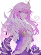 1girl breasts collarbone cracked_skin cyrene_(aedes_elysiae)_(honkai:_star_rail) cyrene_(honkai:_star_rail) highres honkai:_star_rail honkai_(series) large_breasts long_hair looking_at_viewer milkyuu pink_eyes pink_hair ribbon signature solo rating:s score:4 post #10176576