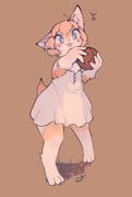 1girl ball dress eighth eighth_note furry furry_female highres holding holding_ball liki looking_at_viewer musical_note original solo standing sundress tongue tongue_out rating:g score:1 post #10172160