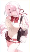 1girl absurdres bag black_bag blush bow bowtie breasts brown_cardigan cardigan closed_mouth collared_shirt ghost_ornament hair_ornament hair_ribbon hairclip highres large_breasts long_hair long_sleeves looking_at_viewer nijisanji pink_eyes pink_hair plaid_clothes plaid_skirt ponytail ran_(v17071107) red_bow red_bowtie red_ribbon red_skirt ribbon shiina_yuika shiina_yuika_(1st_costume) shirt shoulder_bag simple_background skirt sleeves_past_wrists smile socks solo thighs tongue tongue_out virtual_youtuber white_background white_shirt white_socks yellow_cardigan rating:g score:1 post #10176476