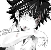 1boy a_certain_high_school_uniform bare_arms black_hair blood blood_on_face clenched_teeth collared_shirt commentary greyscale hair_between_eyes hand_up injury kamijou_touma monochrome one_eye_closed school_uniform shin_(highest1192) shirt short_hair short_sleeves simple_background solo spiked_hair summer_uniform teeth toaru_majutsu_no_index upper_body white_background rating:g score:1 post #10175522