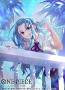 1girl blue_hair brown_eyes clenched_teeth collared_shirt commentary_request copyright_name earrings jewelry long_hair looking_at_viewer neck_ribbon nefertari_vivi nijimaarc official_art one_piece one_piece_card_game outdoors palm_tree ribbon shirt short_sleeves sidelocks smile solo teeth tree white_shirt rating:g score:1 post #10174240