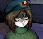1girl aqua_hat bandaid bandaid_on_face bandaid_on_nose beret brown_hair colored_skin commentary communism crimescenepartz dark_room english_commentary faux_traditional_media freckles green_eyes green_sweater hair_between_eyes hat hat_pin highres indoors kasia_(peripeteia) lips lower_eyelashes_only medium_hair painterly peripeteia portrait purple_background russian_text sketch smile solo soviet sweater translated turtleneck turtleneck_sweater upturned_eyes vladimir_lenin white_skin rating:g score:16 post #9526716