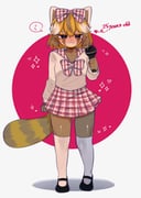 1girl aggressive_retsuko amituoquian artist_request asymmetrical_legwear black_shoes blush bow check_artist commentary_request english_text frown full_body furry furry_female hair_bow highres holding holding_microphone looking_at_viewer mary_janes medium_hair microphone mismatched_legwear pink_background plaid_bow plaid_clothes plaid_skirt retsuko shoes skirt speech_bubble standing tail rating:g score:7 post #9591010