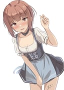 1girl absurdres alternate_costume black_skirt bodice breasts brown_eyes brown_hair collared_shirt covered_navel dirndl dress_shirt german_clothes highres kantai_collection shirt short_hair simple_background skirt small_breasts solo sukimizaki underbust white_background white_shirt z3_max_schultz_(kancolle) rating:g score:7 post #10171484