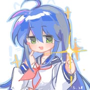 ! 1girl :d ahoge blue_hair blue_sailor_collar blush_stickers chinese_commentary commentary_request dated double-parted_bangs green_eyes hair_between_eyes highres izumi_konata jitome long_hair long_sleeves looking_at_viewer lucky_star mole mole_under_eye neckerchief open_mouth pointing pointing_at_self red_neckerchief ryouou_school_uniform sailor_collar school_uniform shang_bu shirt smile solo sparkle thumbs_up upper_body white_background white_shirt rating:g score:1 post #10177021