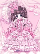 1girl accurate_lolita_coord blue_eyes blush bow brown_hair commentary crown dress english_commentary fashion frills gem hair_bow highres hime_lolita indoors kneeling lolita_fashion looking_at_viewer mirror original pink_bow pink_dress pink_theme ringlets shoes solo sweet_lolita too_many too_many_frills twintails unworn_shoes yuni_(s_ribbon) rating:g score:1 post #10149392