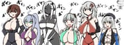 6+girls admi_(nikke) ahoge alternate_breast_size_(larger) aria_(nikke) bags_under_eyes black_skin bodysuit bouncing_breasts breasts brown_eyes brown_hair cleavage closed_eyes closed_mouth clothing_cutout collared_bodysuit colored_skin delta_(nikke) delta_(ninja_thief)_(nikke) elbow_gloves epinel_(nikke) gloves goddess_of_victory:_nikke green_eyes green_hair grey_hair guero_nuko hair_between_eyes hair_ornament hat highres hip_vent large_breasts long_hair looking_at_viewer medium_hair messy_hair multicolored_hair multiple_girls ninja official_alternate_costume ponytail red_eyes short_hair sleeveless sleeveless_bodysuit soline_(nikke) streaked_hair two-tone_hair very_long_hair white_hair yellow_eyes yulha_(nikke) rating:s score:12 post #10166334