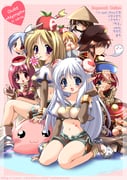 2000s_(style) 2boys 6+girls :3 acolyte_(ragnarok_online) apple_on_head arrow_through_apple assassin_(ragnarok_online) bad_id biretta blacksmith_(ragnarok_online) blonde_hair blue_eyes boots breasts brown_boots brown_gloves brown_shirt brown_shorts brown_skirt bun_cover cigarette closed_mouth commentary_request copyright_name crop_top cropped_jacket dated double_bun elbow_gloves emily_(pure_dream) fingerless_gloves flower flower_in_mouth full_body gloves hair_bun hat heart heart_tattoo hunter_(ragnarok_online) jacket jiangshi korean_commentary korean_text long_hair medium_breasts midriff midriff_tattoo miniskirt multiple_boys multiple_girls munak navel newsboy_cap ofuda one_eye_closed open_mouth pink_background pink_flower pointy_ears poring priest_(ragnarok_online) purple_eyes qingdai_guanmao ragnarok_online red_hair red_hat seiza shirt short_hair short_shorts short_sleeves shorts shorts_under_skirt sitting skirt slime_(creature) smile tattoo web_address white_jacket wizard_(ragnarok_online) rating:s score:0 post #10129489