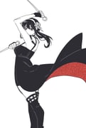 1girl black_boots black_dress black_hair boots breasts dagger dress dual_wielding earrings feet_out_of_frame floral_print floral_print_dress flower hair_between_eyes hair_flower hair_ornament hair_stick hairband high-low_dress highres holding jewelry knife long_hair medium_breasts print_dress red_dress red_eyes sidelocks sketch sleeveless sleeveless_dress solo spy_x_family standing stiletto_(weapon) thigh_boots two-sided_dress two-sided_fabric umini_ikukara updo weapon white_background yor_briar rating:g score:9 post #10144732