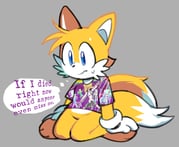 1boy animal_ears animal_feet blue_eyes commentary english_commentary english_text fox_boy fox_ears fox_tail furry furry_male gloves goreshit grey_background highres male_focus multiple_tails print_shirt shirt simple_background sitting solo sonic_(series) speech_bubble stiffcorpse sweatdrop tail tails_(sonic) thought_bubble two_tails wariza white_gloves yellow_fur rating:g score:1 post #10082946