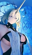 1girl absurdres blonde_hair blue_eyes blue_hair breasts closed_mouth colored_inner_hair commentary crown_of_thorns fleur_de_lapin_uniform fleurdelys_(wuthering_waves) highres horns huge_breasts jewelry long_horns looking_at_viewer luckyyeah multicolored_hair necklace sidelocks single_horn solo tacet_mark_(wuthering_waves) upper_body wuthering_waves yellow_horns rating:s score:19 post #10105106