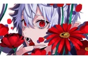 1boy close-up commentary eyebrows_hidden_by_hair fangs fingernails flower hair_between_eyes highres kuzuha_(nijisanji) looking_at_viewer mole mole_under_eye mutu_katano nijisanji open_mouth petals pointy_ears portrait red_eyes red_flower sharp_fingernails short_hair solo vampire virtual_youtuber white_hair rating:g score:0 post #10175927