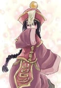 1girl 2000s_(style) black_hair braid brown_eyes brown_shirt brown_skirt commentary_request covering_own_mouth cowboy_shot dated_commentary hat jiangshi long_hair long_sleeves looking_at_viewer munak open_mouth qingdai_guanmao ragnarok_online re-na red_hat red_vest shirt single_braid skirt sleeves_past_fingers sleeves_past_wrists solo vest wide_sleeves rating:g score:0 post #10175635