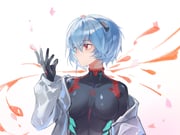 1girl ayanami_rei black_bodysuit blue_hair bodysuit bodysuit_under_clothes breasts cherry_blossoms chinese_commentary closed_mouth collared_shirt commentary dress_shirt evangelion:_3.0+1.0_thrice_upon_a_time gradient_background hair_between_eyes highres interface_headset_(evangelion) lcl light_smile long_sleeves mecha_pilot_suit medium_breasts neon_genesis_evangelion off_shoulder open_clothes open_shirt pink_background pink_petals plugsuit_(evangelion) rebuild_of_evangelion red_eyes shirt short_hair solo splatter splicond upper_body white_background white_shirt rating:g score:17 post #10155746