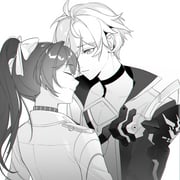 1boy 1girl antenna_hair armor center_opening chinese_commentary cleavage_cutout closed_eyes closed_mouth clothing_cutout couple from_behind from_side grey_background hair_between_eyes head_tilt hetero high_ponytail highres honkai_(series) honkai_impact_3rd jacket kevin_kaslana lab_coat long_hair looking_down mei_(honkai_impact) mixed-language_commentary monochrome no_eyewear open_clothes open_jacket parted_lips pectoral_cleavage pectorals ponytail shade shiregotoaka short_hair shoulder_armor suit upper_body rating:g score:1 post #10175081