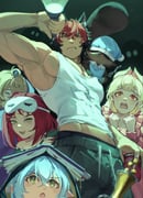 1boy 1other 4girls absurdres alice_thymefield animal animal_ear_fluff animal_ears animal_on_shoulder armpits black_hair black_male_underwear blonde_hair blue_hair blue_hat blue_pajamas blush book book_on_head can closed_eyes closed_mouth collarbone commentary covered_abs covered_pectorals dog_boy dog_ears english_commentary fang flashlight frilled_pajamas frills from_below goat goat_girl green_eyes green_pajamas green_pants gryphnzz hair_between_eyes hand_on_another's_waist hat heterochromia hiding hiding_behind_another highres hip_bones holding holding_can holding_flashlight holding_lantern holding_staff horizontal_pupils kamanosuke_(zenless_zone_zero) komano_manato lantern long_hair looking_up lucia_elowen male_underwear male_underwear_peek mask mask_on_head midriff_peek multicolored_hair multicolored_nails multiple_girls muscular muscular_male object_on_head off-shoulder_shirt off_shoulder open_mouth pajamas pants pectoral_cleavage pectorals pink_pajamas pointy_ears rabbit_ears rabbit_girl raccoon red_eyes red_hair scared shirt short_hair sidepec sleep_mask soda staff tank_top tanuki twitter_username ukinami_yuzuha underwear white_shirt white_tank_top yellow_eyes yidhari_murphy zenless_zone_zero rating:s score:15 post #10165389
